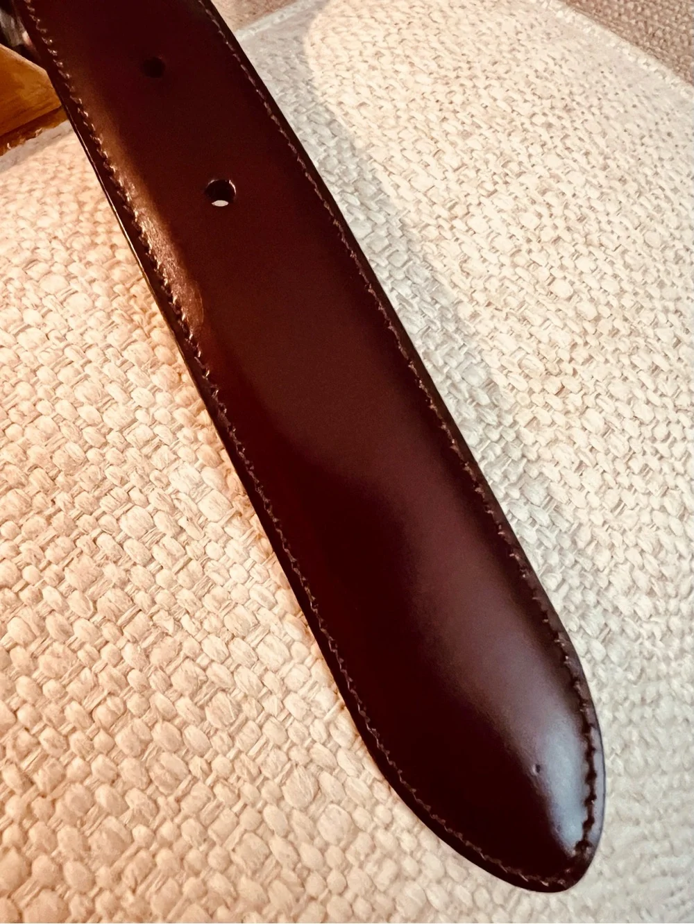 Cole Haan Men's Dark Brown Leather Dress Belt with Gold Buckle Size 36/90.